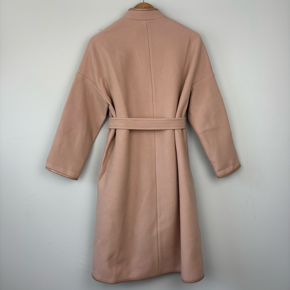 Pinko Wool Blend Coat Blush Pink‎ Womens Sz 2 Tie Waist - Picture 10 of 16
